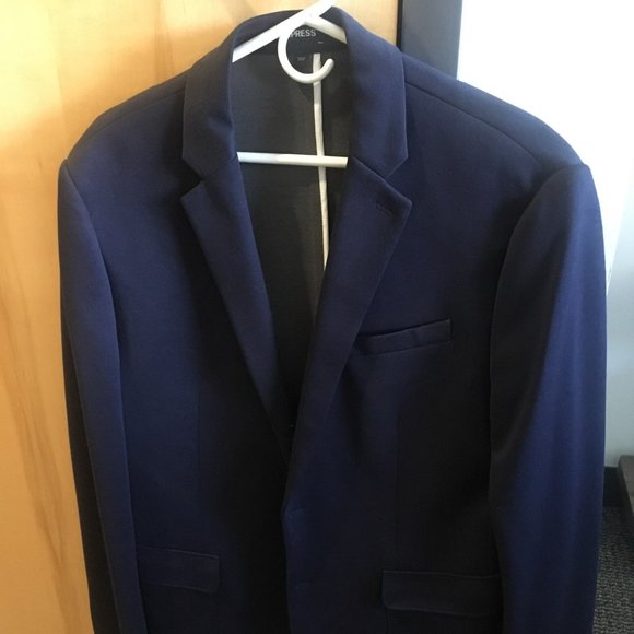 Express Men's Slim Fit Navy Blue Blazer - Picture 1 of 1